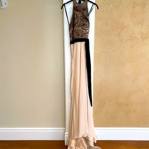 Vera Wang lace flower halter top Gown dress